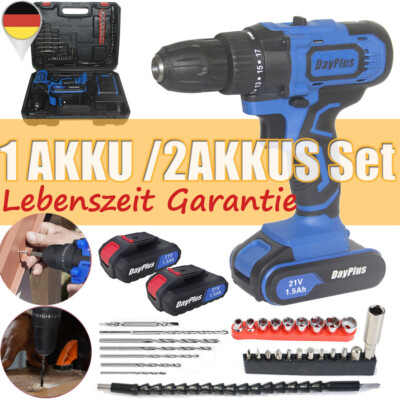 Akku Bohrschrauber 21V 45Nm LED Bohrmaschine Akkuschrauber 29PC Kit/ Li-lon Akku