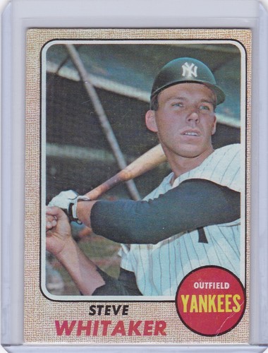 1968 Topps Baseball Card #383 Steve Whitaker New York Yankees - VG+