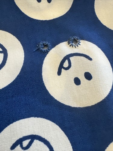 Burger Chef 1970’s Uniform Apron Blue White Smiley Face Adjustable Snap Neck - Picture 6 of 8