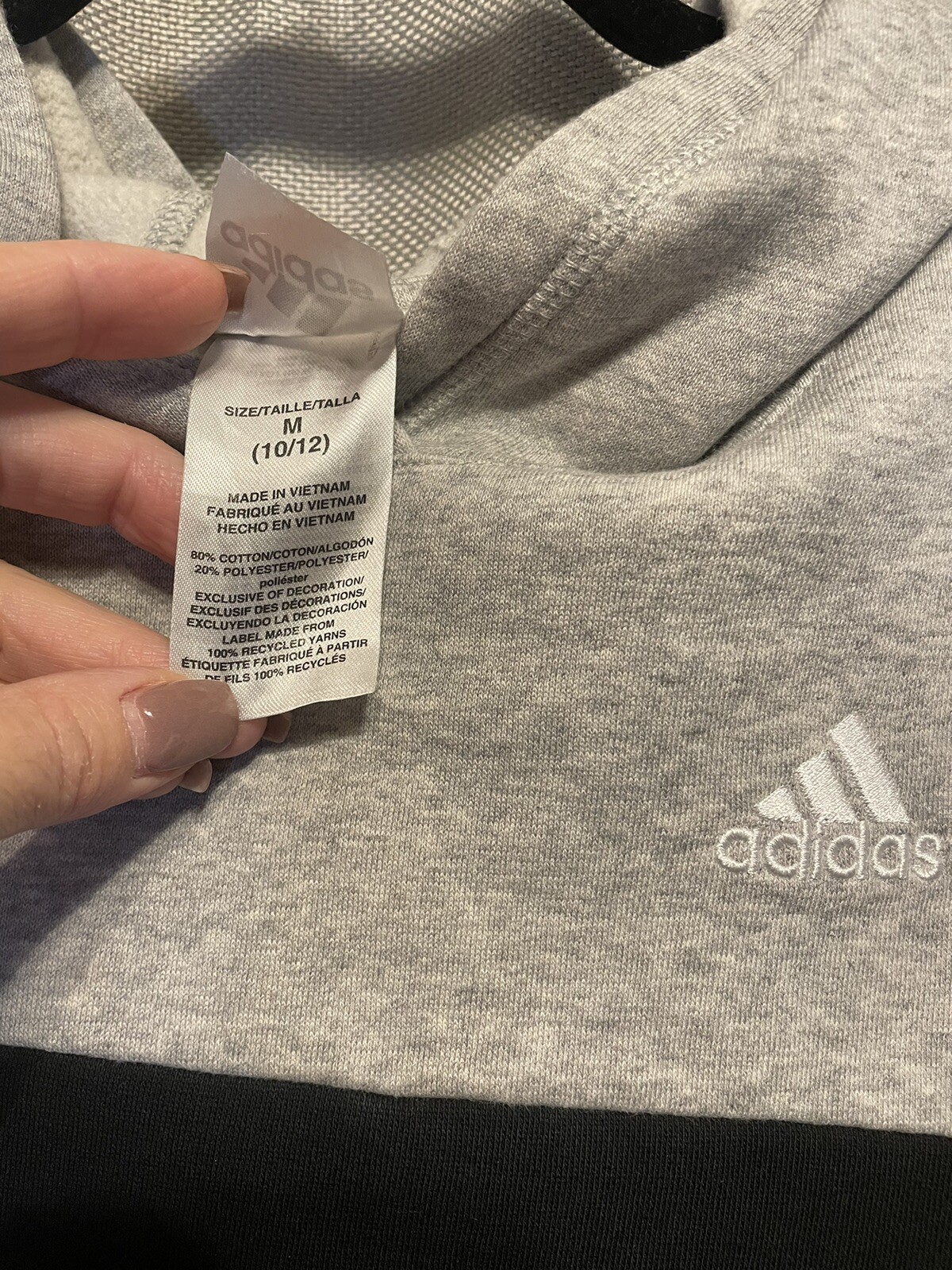 Adidas Boys Medium (10/12) Youth Pullover Fleece Long Sleeve Hoodie