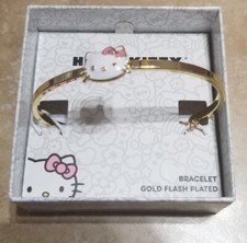 Sanrio Hello Kitty Gold Flash Plated Bangle Bracelet