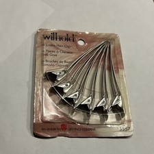 6 Vintage Wilhold Sleepees Jumbo Hair Clips Magic Spring Silver USA Made 5557