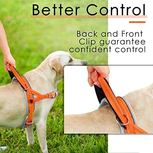 Dog Harness for Dogs No Pull, Sport Dog Halter Harness Medium Orange