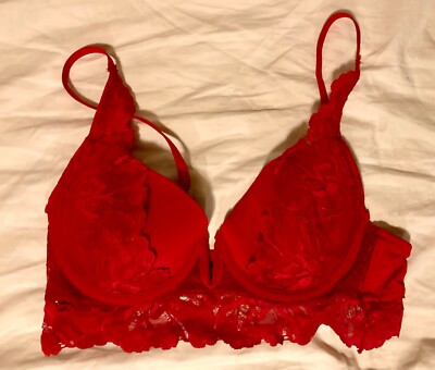 marilyn monroe red lacey longline bra, worn once