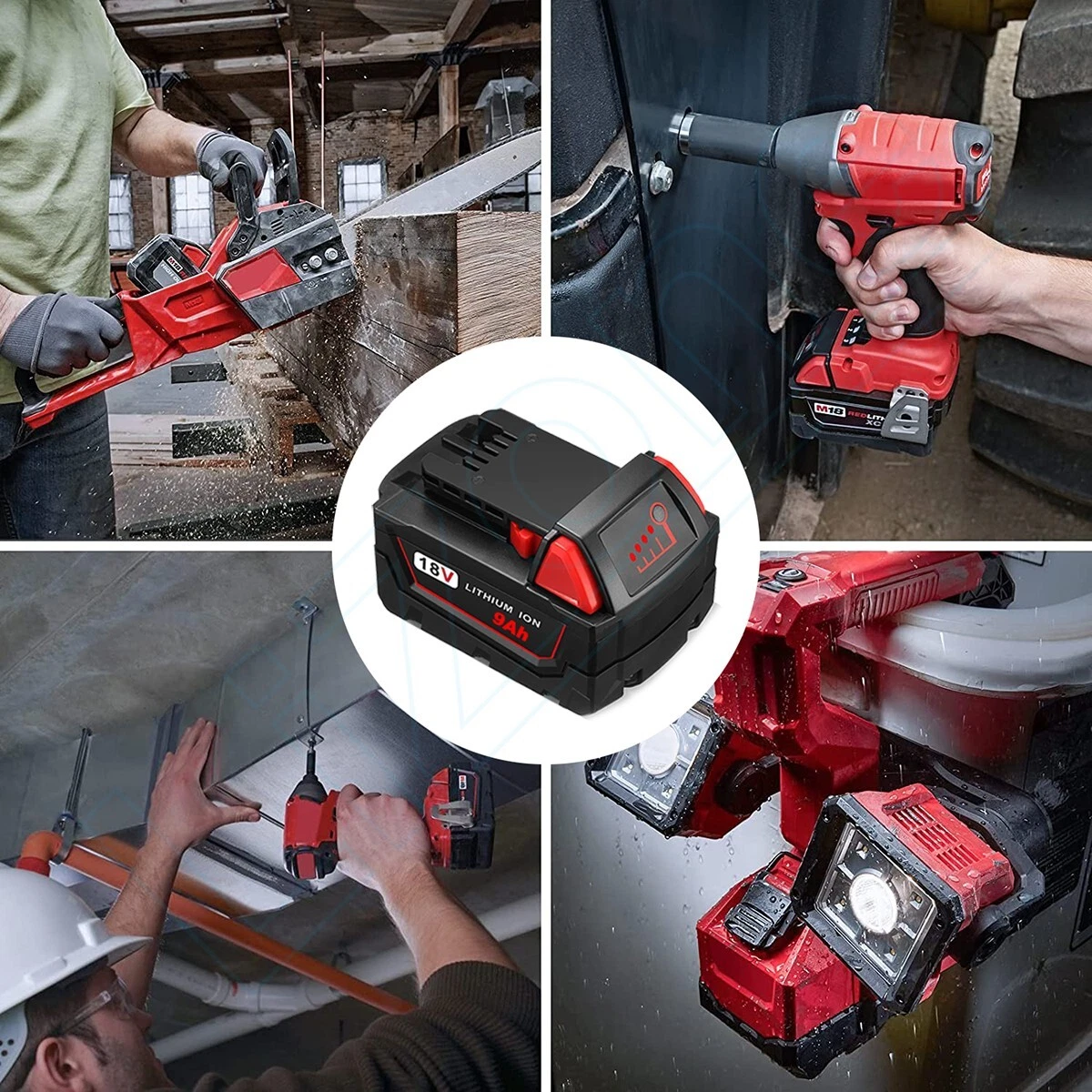 New 9Ah Lithium For Milwaukee M18 18V HIGH OUTPUT XC 9.0 Battery Pack 48 11 1890