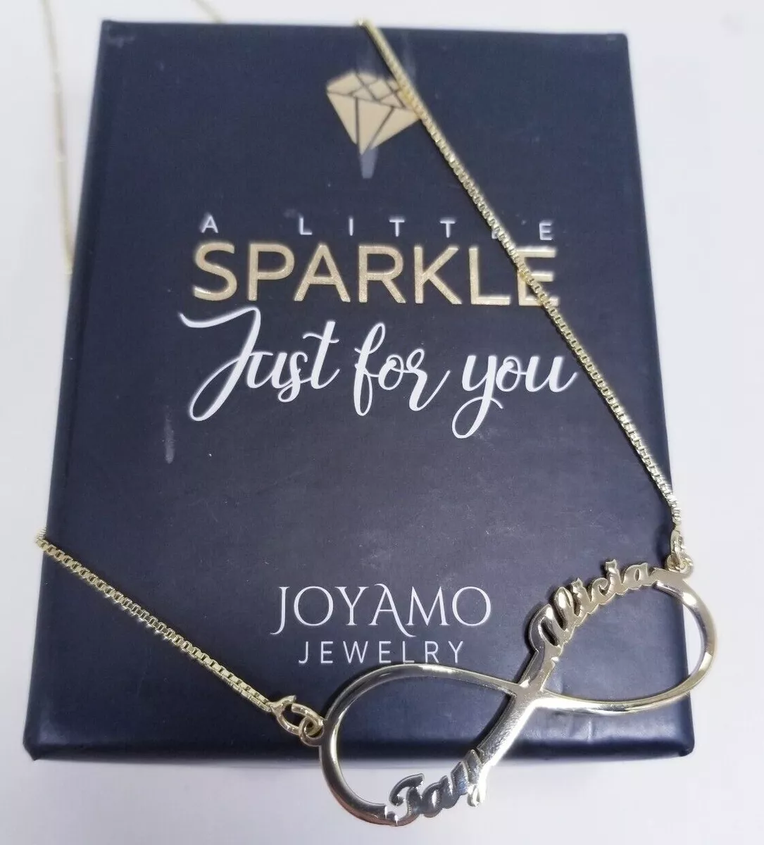 Joyamo Jewelry Infinity Name Necklace In 18K Gold Plating 3.4