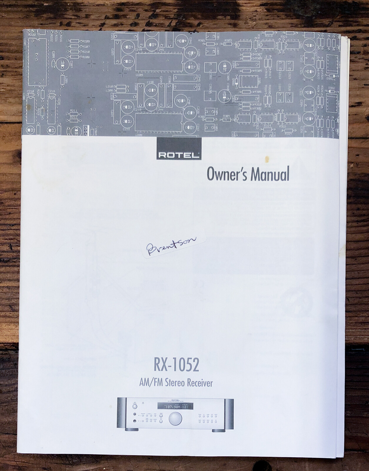 Rotel RX-1052 Receiver  Owner / User Manual *Original*
