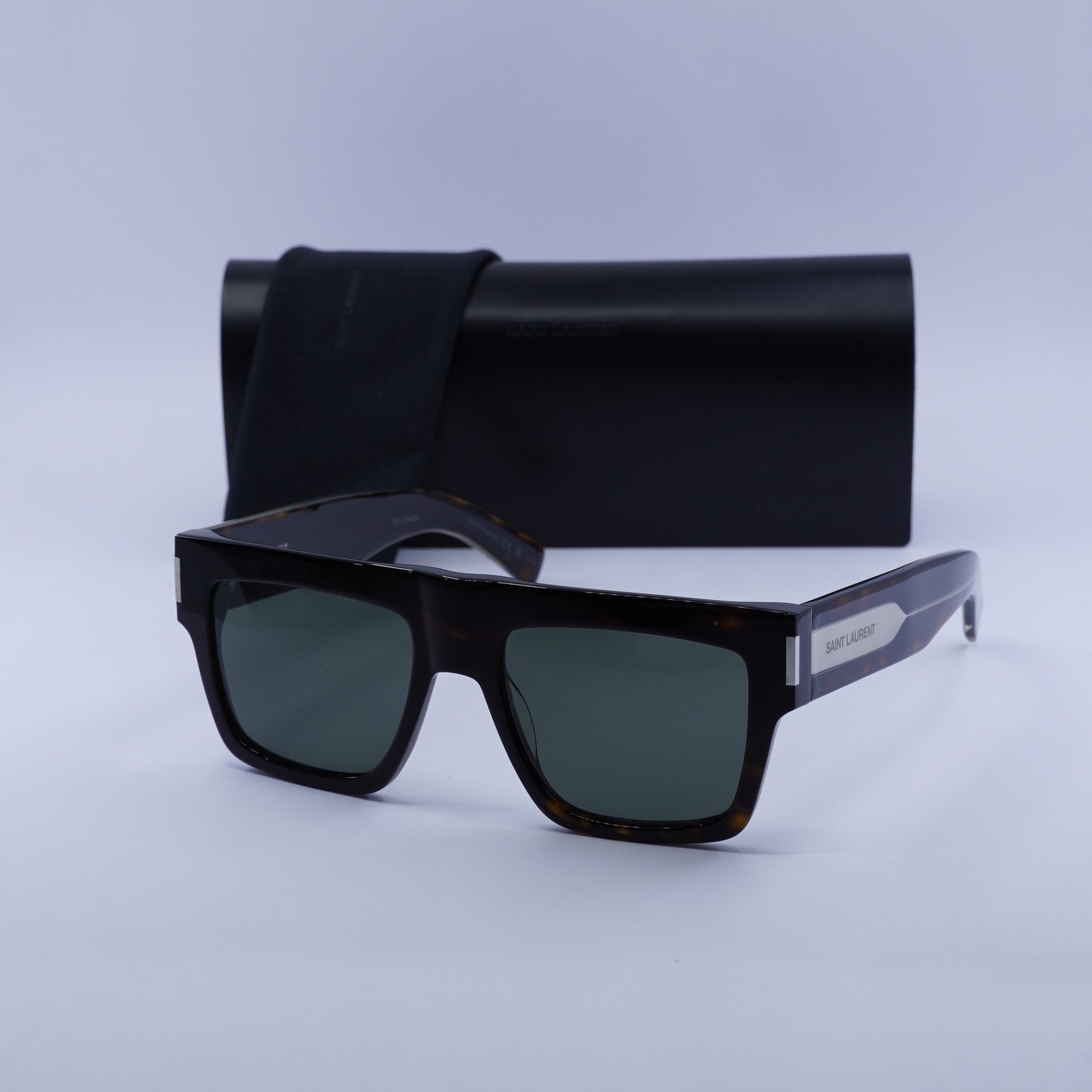 Occhiali da sole Saint Laurent SL628 003 avana scuro grigio 55 19 145 nuovi autentici