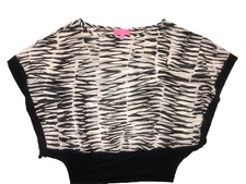 Banana Republic x Trina Turk Women’s 2 Silk Zebra Striped Balloon Top Sheer