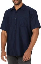 Men'S Industrial Work Shirt, Regular Fit, Short Sleeve