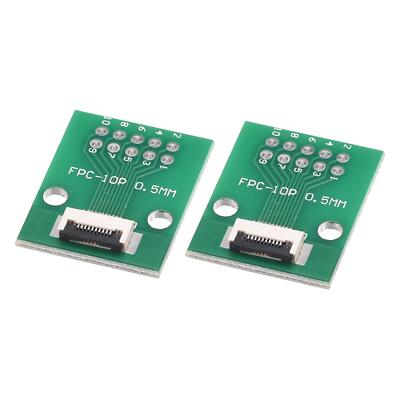 2 FPC FFC PCB Konverter Steckerplatine 10P 0.5mm auf Buchsenseite auf DIP 2.54mm