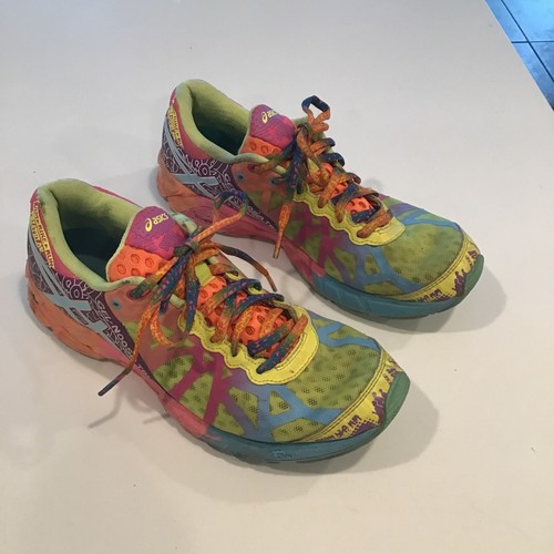 Asics Gel Noosa Tri 9 Womens Neon Rainbow Running Triathlon Shoes Sz T458N 8 1/2 | eBay Asics Gel Noosa Tri 9 Womens Neon Rainbow Running Triathlon Shoes Sz T458N 8 1/2 | eBay