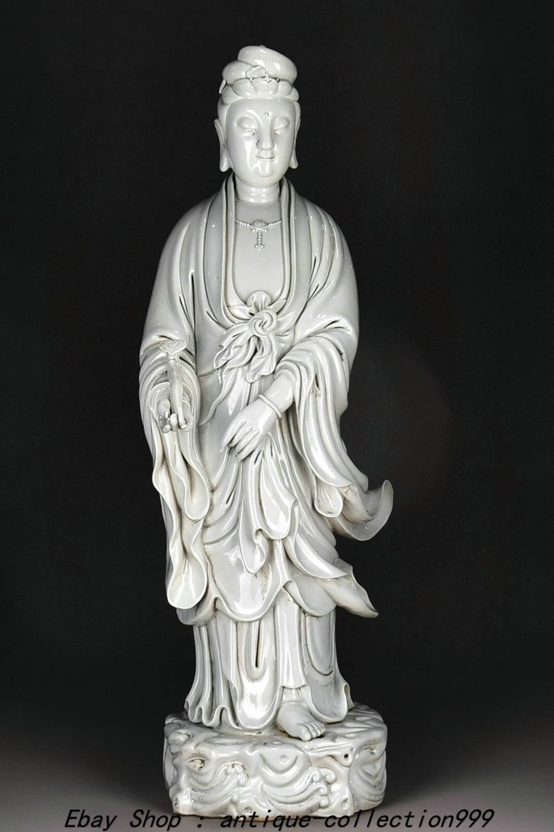 古董中国Kwan-殷雕像、白色雕像| eBay