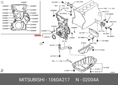 Genuine Timing Chain Case Cover 2015-2023 Mitsubishi Triton L200 1060A217 OEM - Picture 5 of 6