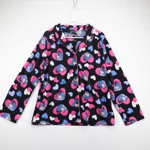 Women’s Disney Store Pajama Set Sz XL Eeyore Hearts Collared Long Sleeve Fleece - Picture 2 of 18