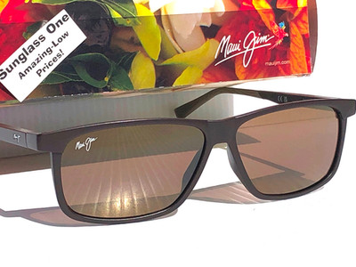 NEW Maui Jim PULAMA Matte Brown POLARIZED ST Bronze GLASS Sunglass H618-01
