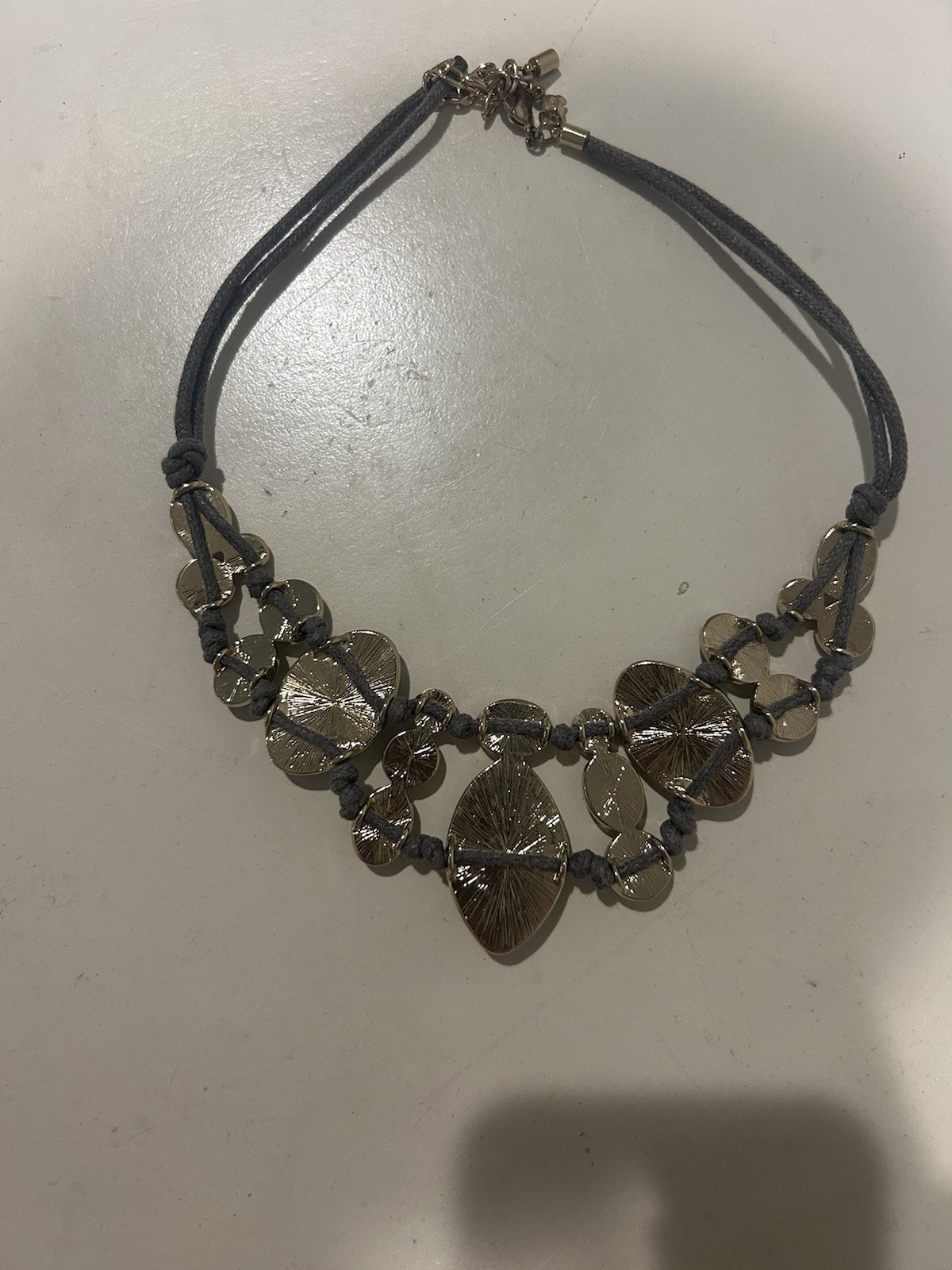 Statement Beaded Necklace Abalone Shell Marquise … - image 2