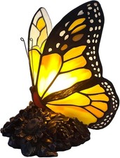 L13015 Monarch Butterfly Sunflower Tiffany Style Accent Table Lamp Ornate Home