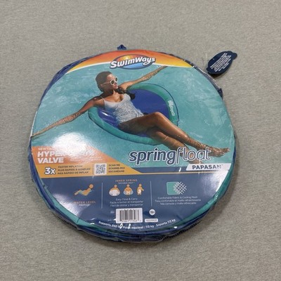 SwimWays Spring Float Papasan Inflatable Pool Lounger with Hyper-Flate Valve