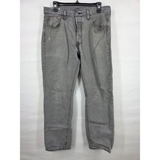 Levis Premium 501 93 Straight Jeans Mens 32x30 Grey Denim Button Fly