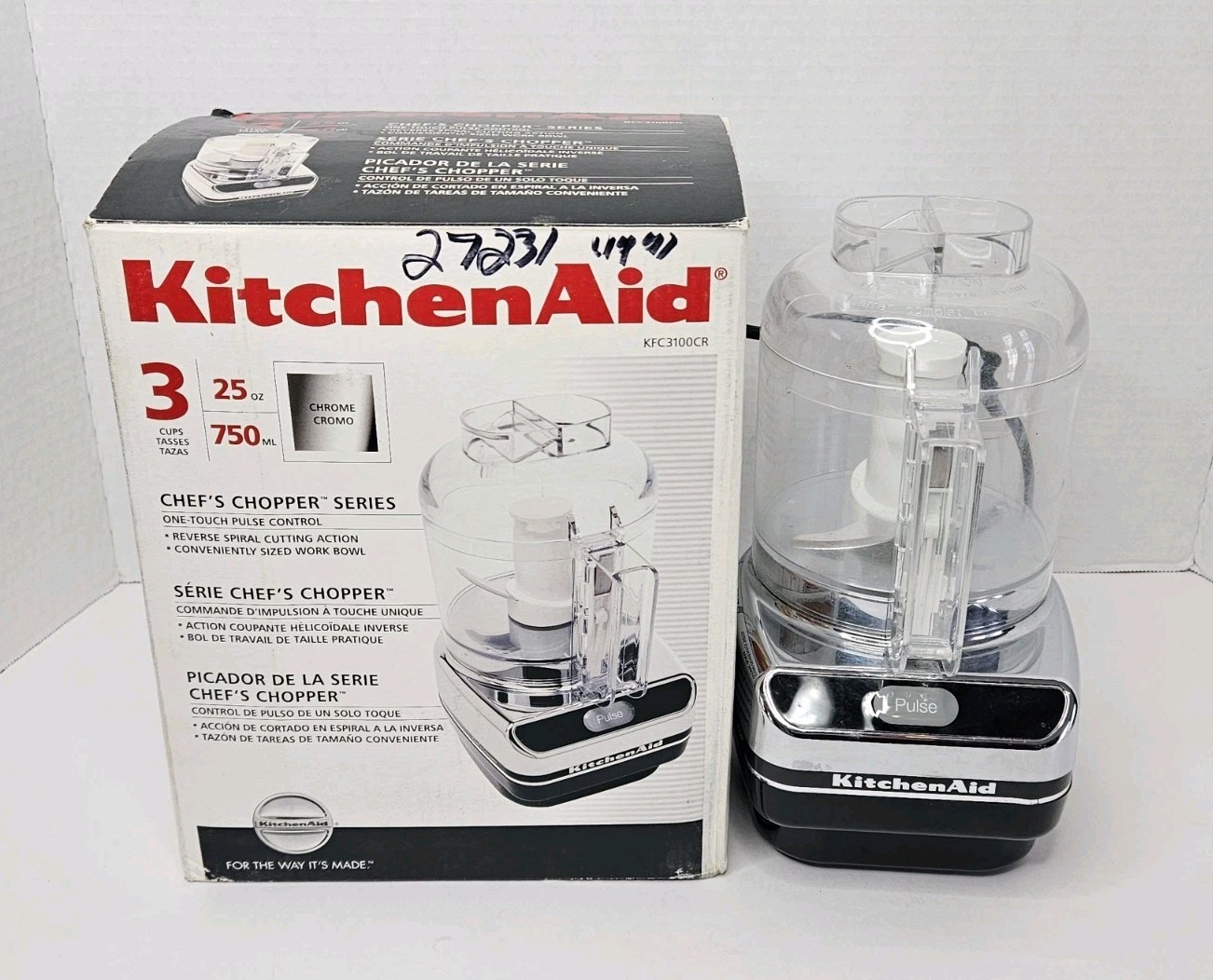 KitchenAid Chef&rsquo;s Chopper KFC3100CR 3 Cups Food Processor 