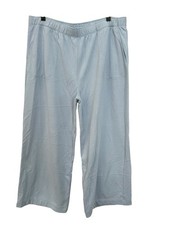 Lake Women's Pajama Pants Size XXL Blue Wide Leg Elastic Waist Cotton #Z8-5