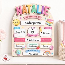 Personalized First Day of School Board - Kids' Photo Prop Sign