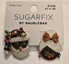 SUGARFIX by Baublebar Mr  Mrs Black Santa Claus AA Christmas Earrings Free Ship