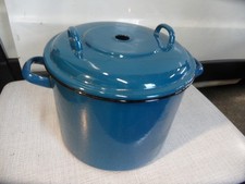 Alter Emaille Topf Eindünsttopf Kochtopf  Einmachtopf  Blau ohne Thermometer