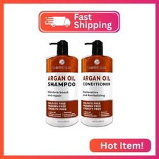 Moroccan Argan Oil Shampoo and Conditioner Set - Sulfate Free with No Parabens -