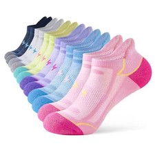 Ankle Socks for Women 6 Pairs, Cotton Cushioned Athletic 8-11 Multicolor