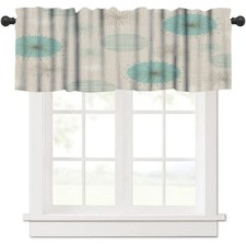 Mid Century Valance Curtain Vintage Geometry Modern Mid Century 50s and 60s P...