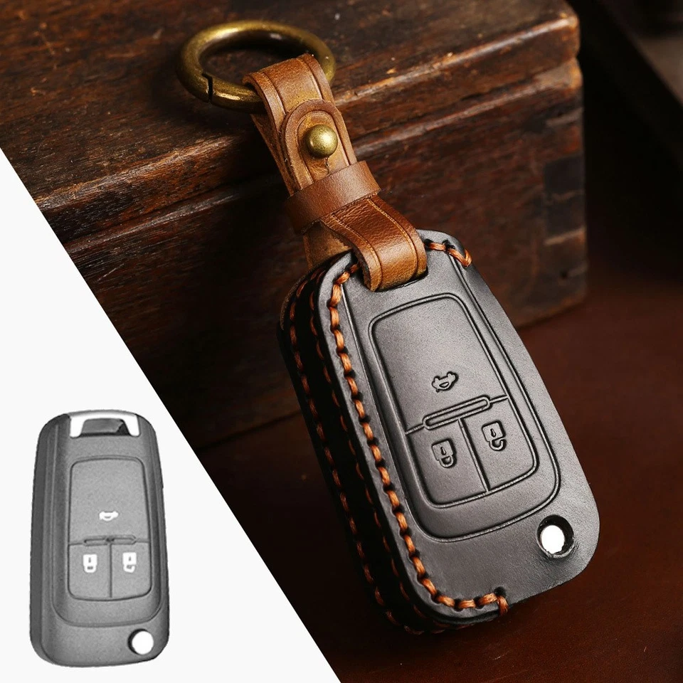Genuine Leather Car Key Case Cover 3B For Buick Chevrolet Cruze Opel Vauxhall - Изображение 3 из 4