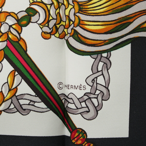 Hermes Carr 90 Le Timbalier Timpanist Silk Scarf Black - Picture 7 of 12