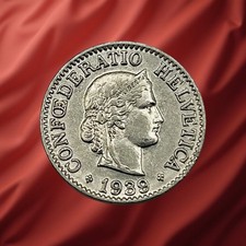 1939 B Switzerland 10 Rappen - Combined Ship