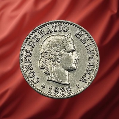 1939 B Switzerland 10 Rappen - Combined Ship