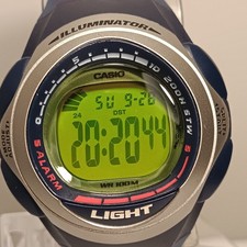 Orologio Uomo Vintage Casio MARINE GEAR W-733H 2291 2002 Blu WR100m Batteria Nuova 