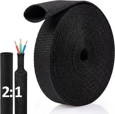 2:1 Heat Shrink Braided Sleeving Wire Loom for Wiring Harness Wires & Hoses 