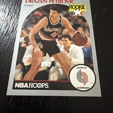 1990-91 Hoops #248 Drazen Petrovic RC Trailblazers Nets HOF