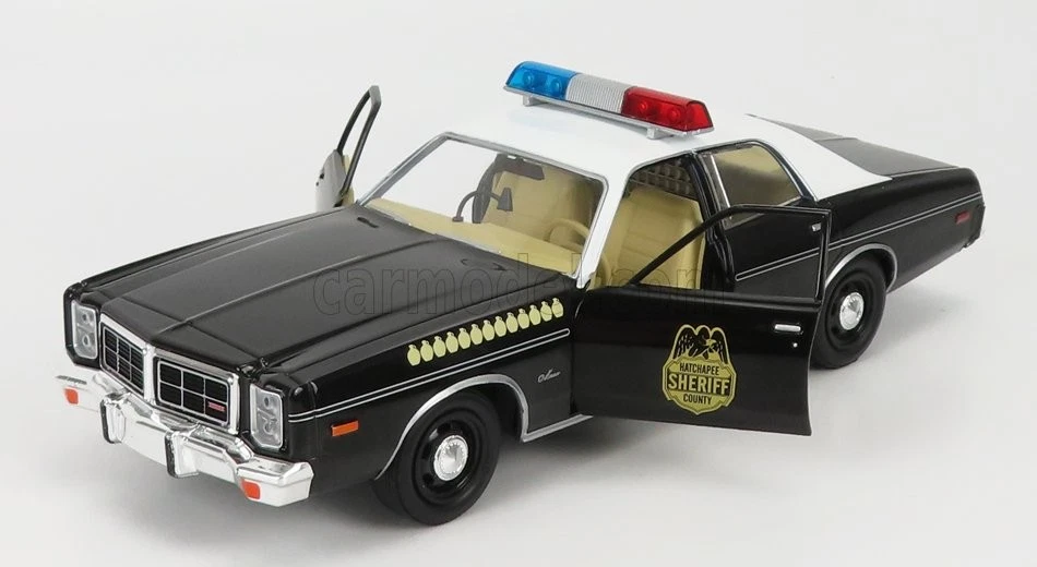 MODELLINO AUTO STATICO GREENLIGHT DODGE MONACO POLICE HATCHAPEE 1977 NERO 1/24 - Immagine 4 di 4