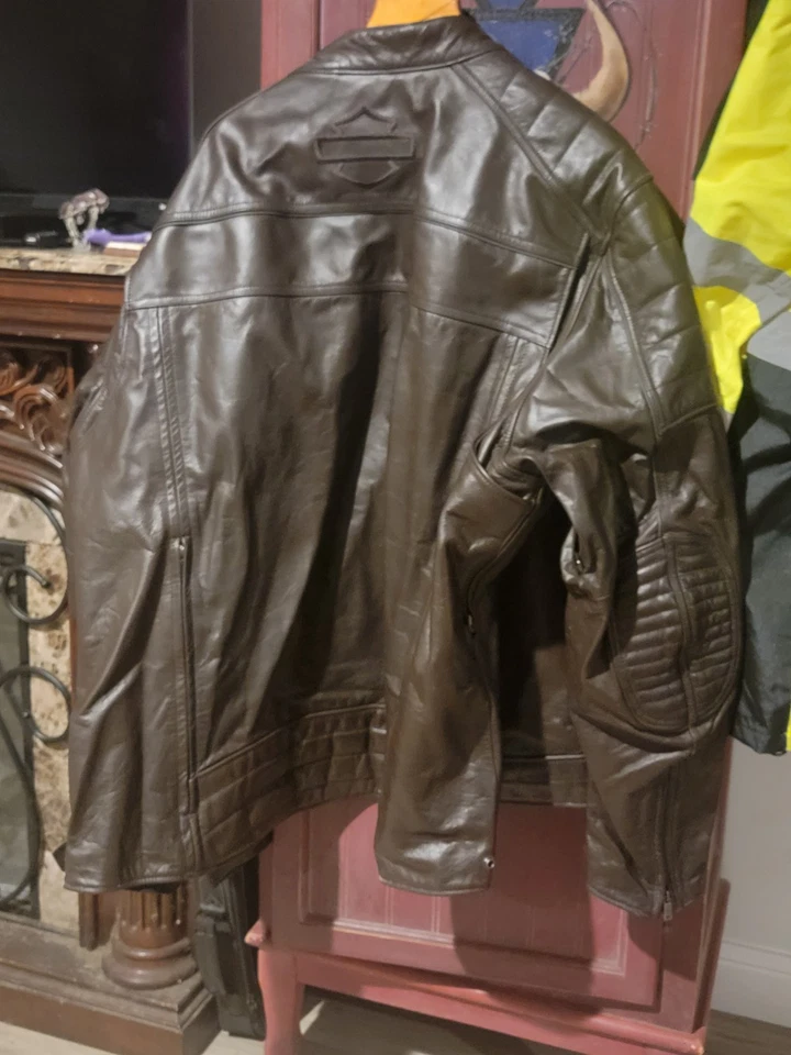 Chaqueta de montar pesada de cuero para hombre Harley-Davidson 4xl Foto 2 de 3