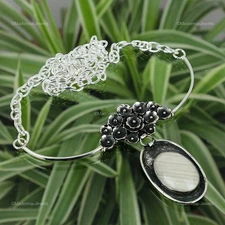 Daughters Day Deal Sterling Silver Flint Stone Gemstone Chain Necklace Jewelry