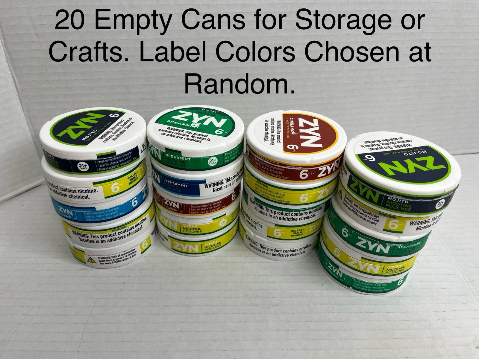 Zyn Cans W/ Random Color Labels, NO Rewards -  Already Claimed- Storage, Crafts
