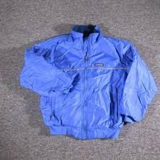 Patagonia Jacket Youth 10 Blue Fleece Lined Insulated Bomber Full Zip Reflective