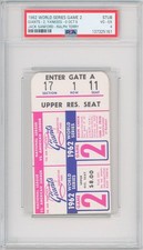 1962 World Series Game 2  Ticket ~ Pop 34 total, 12 Higher 💎 PSA 4 VG/EX