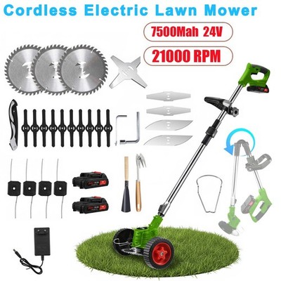 Cordless Weed Eater Electric Brush Cutter Lawn Edger Grass String Trimmer 24V