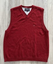 Tommy Hilfiger Vintage Men  s Pullover V-Neck Cotton Sweater Vest Size XL