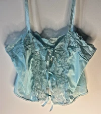 Vtg Alana Gale Lingerie Top Women S Blue Lace Ethereal Fairy Unique Coquette