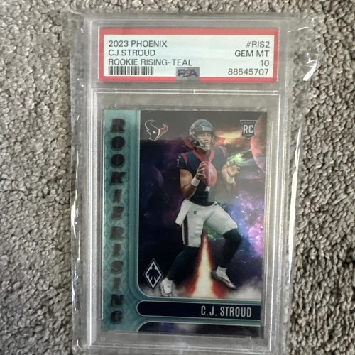 2023 Panini Phoenix C.J. Stroud Rookie Rising RC TEAL #/150 Texans PSA 10
