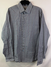 Van Heusen Fitted Multicolor Plaid Button Up Long Sleeve Shirt Men Sz 17 36/37